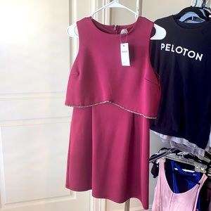 NWT ASOS Petite Cranberry Dress with Rhinestone